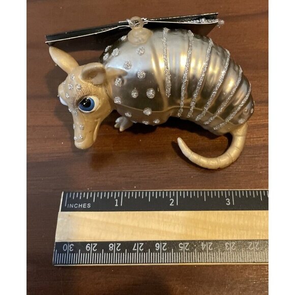 Robert Stanley Armadillo‎ Glass Christmas Tree Holiday Ornament NEW - Picture 4 of 4